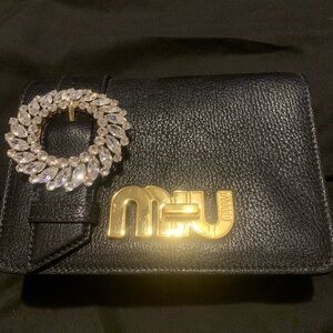 Miu Miu Madras Jeweled Clutch Bag Crossbody Crystals